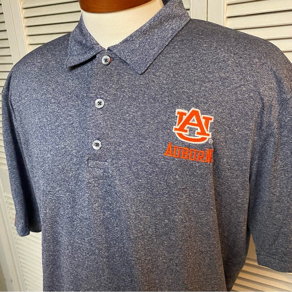 Champion Elite Size XL Auburn Tigers Polo Blue/Orange War Eagle - Picture 2 of 7
